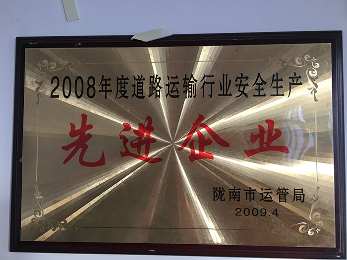 2008年度道路運(yùn)輸行業(yè)安全生產(chǎn)先進(jìn)企業(yè)